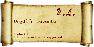 Ungár Levente névjegykártya