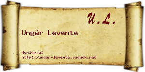 Ungár Levente névjegykártya